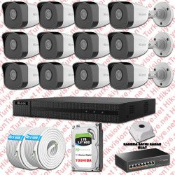 Hilook İp Kamera Seti 1080p Fullhd 12 Güvenlik Kamerası